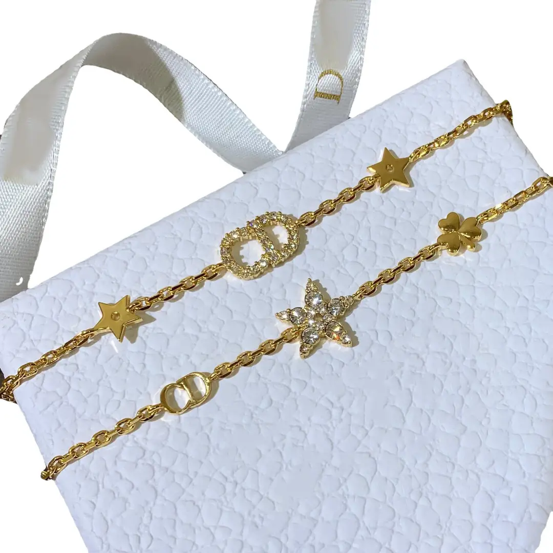 Gold Star & CD Charm Bracelet Set for Women