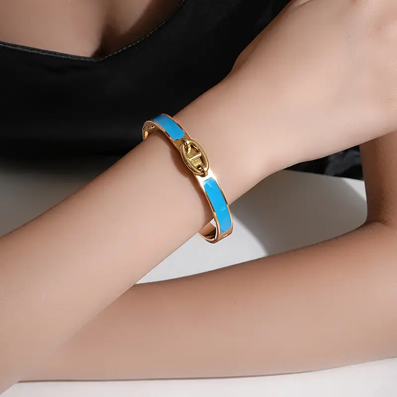 Stainless Steel Bracelets with Diamond Accents for Women