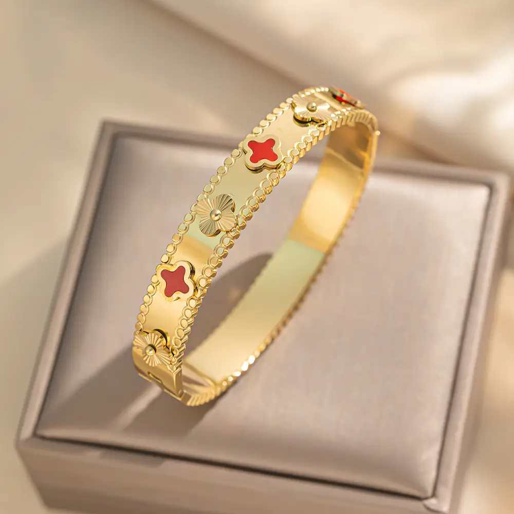 Stainless Steel Bracelets with Diamond Accents for Women
