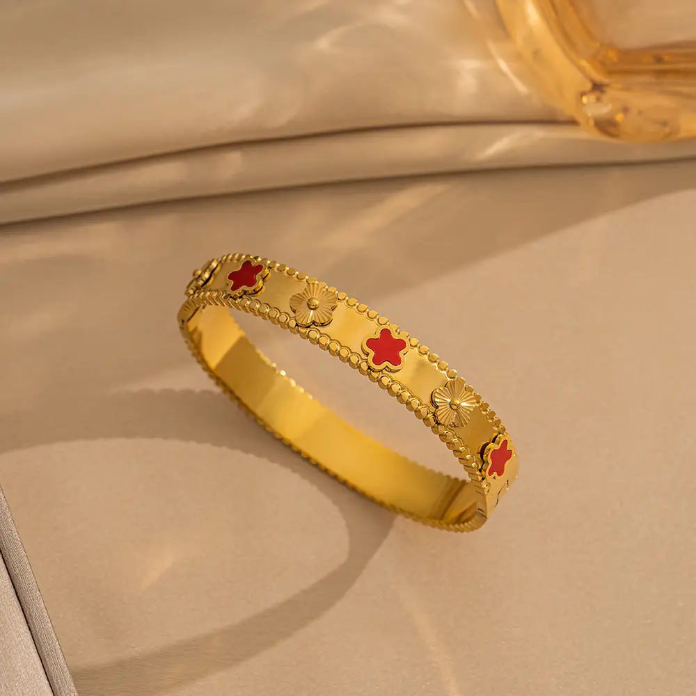 Stainless Steel Bracelets with Diamond Accents for Women