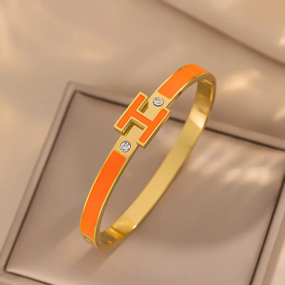 Stainless Steel Bracelets with Diamond Accents for Women