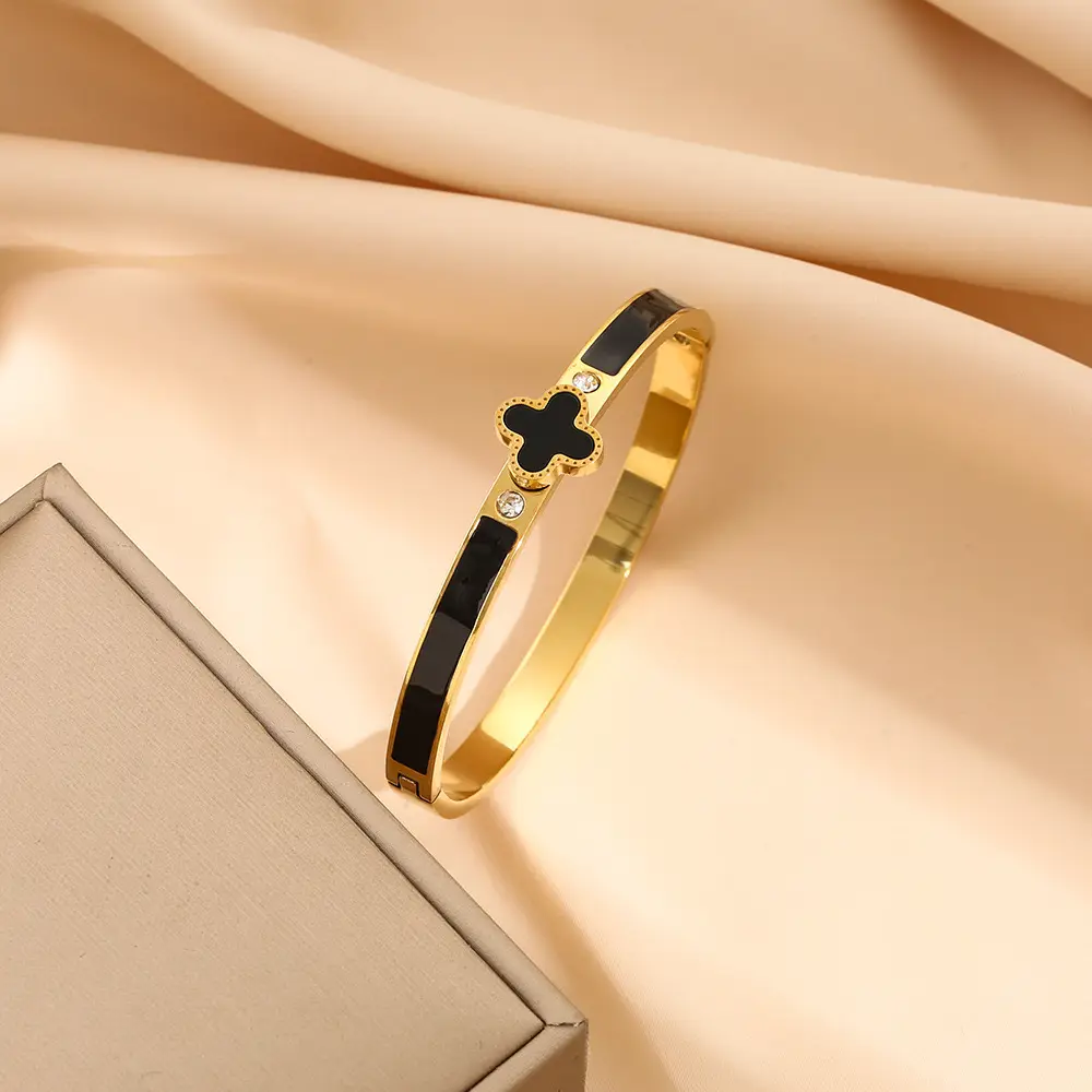 Stainless Steel Bracelets with Diamond Accents for Women