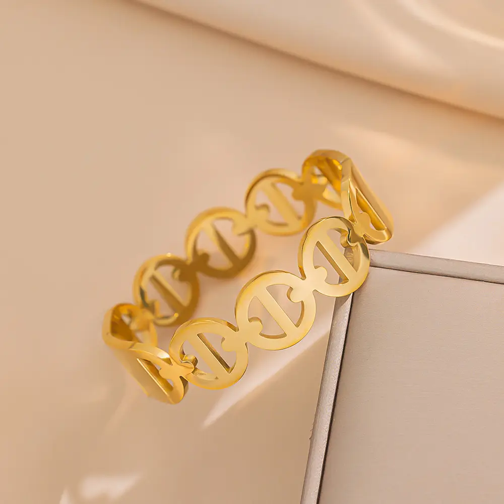 Stainless Steel Bracelets with Diamond Accents for Women