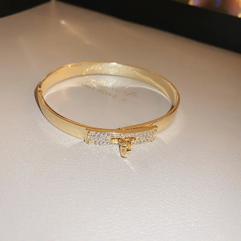 Rose Gold Zircon Bracelets Set for Women