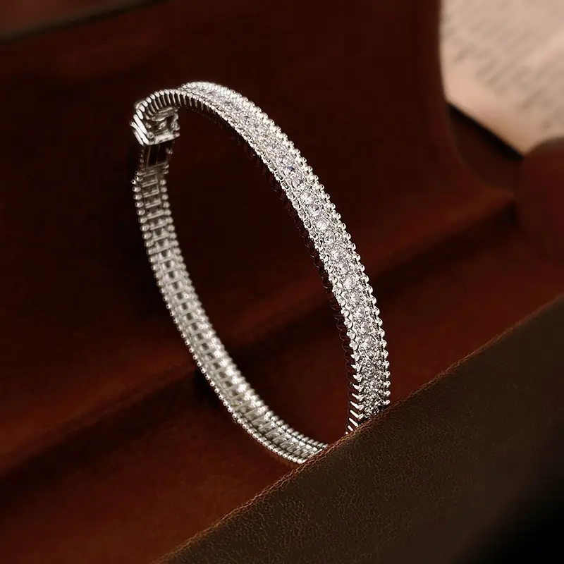 Rose Gold Zircon Bracelets Set for Women