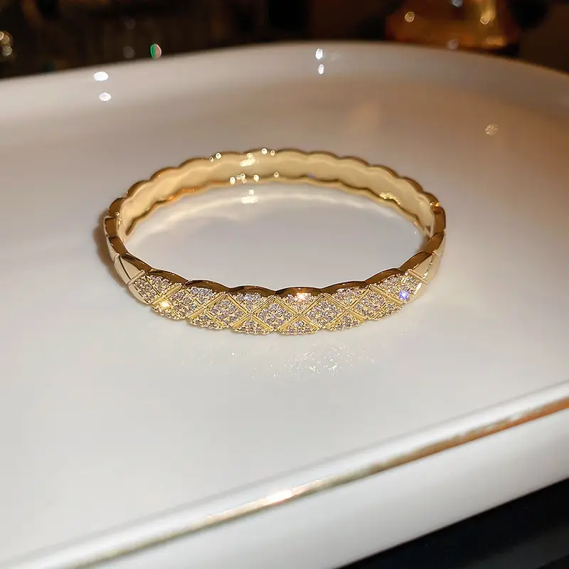 Rose Gold Zircon Bracelets Set for Women