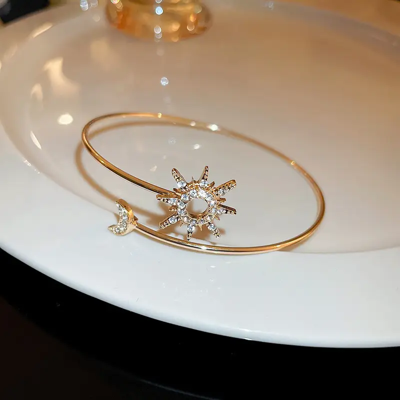 Rose Gold Zircon Bracelets Set for Women