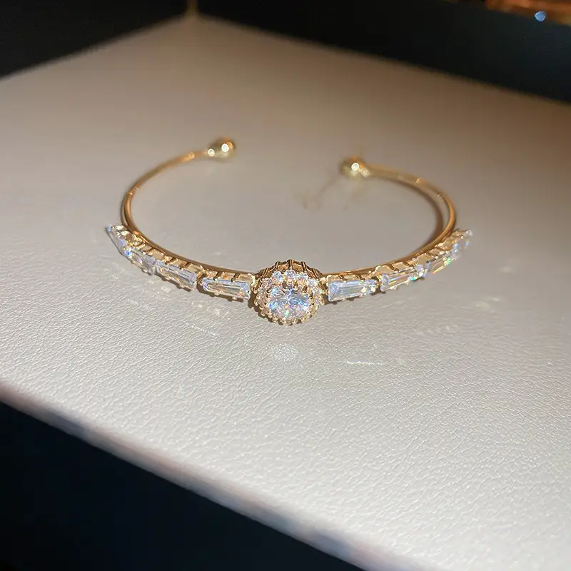 Rose Gold Zircon Bracelets Set for Women