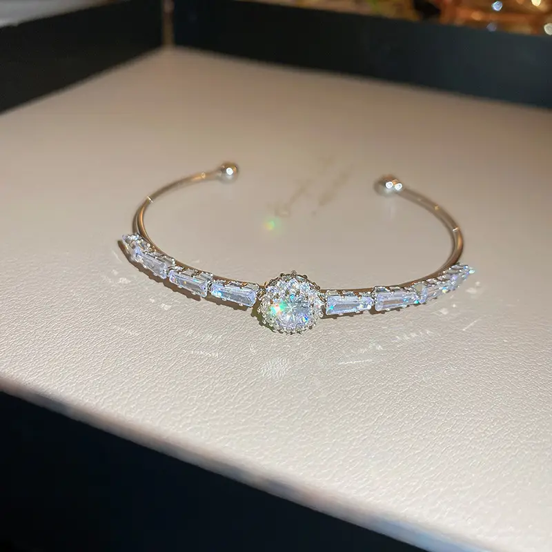 Rose Gold Zircon Bracelets Set for Women
