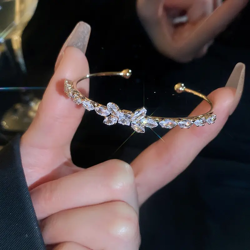 Rose Gold Zircon Bracelets Set for Women