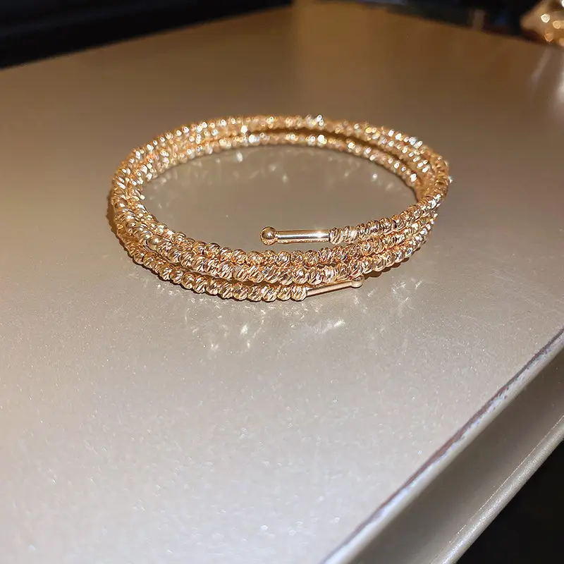 Rose Gold Zircon Bracelets Set for Women