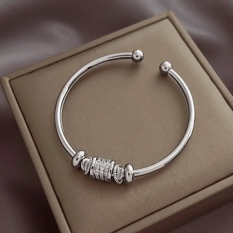 Rose Gold Zircon Bracelets Set for Women