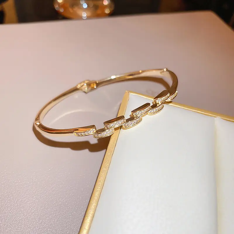 Rose Gold Zircon Bracelets Set of 5 for Women