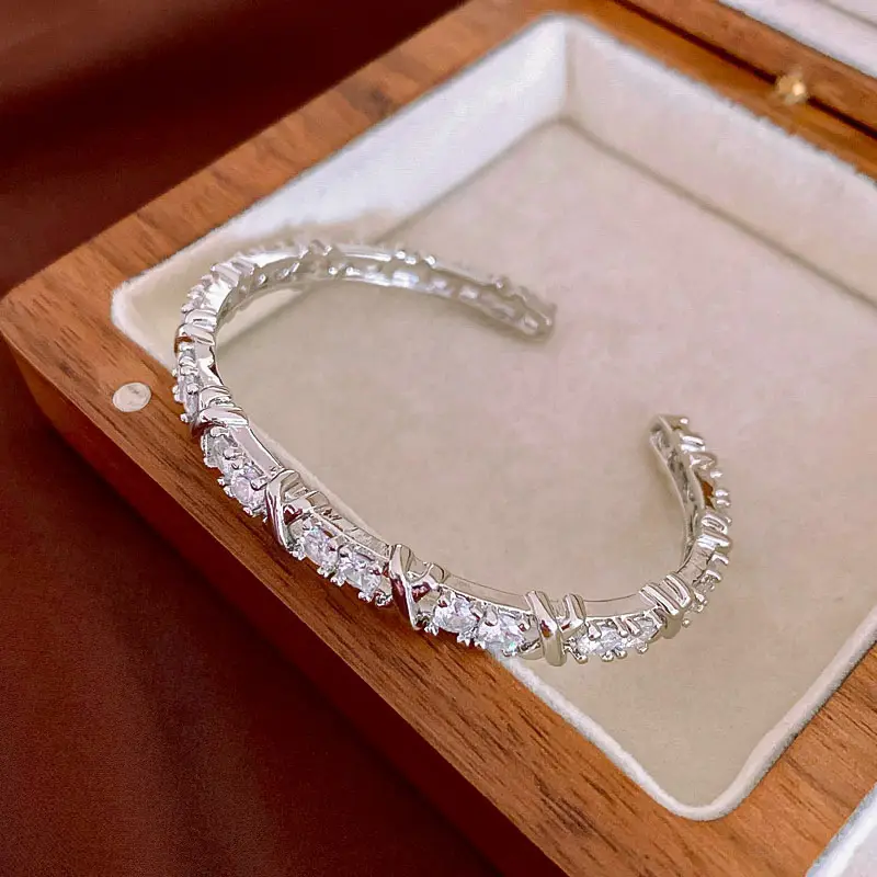 Rose Gold Zircon Bracelets Set of 5 for Women