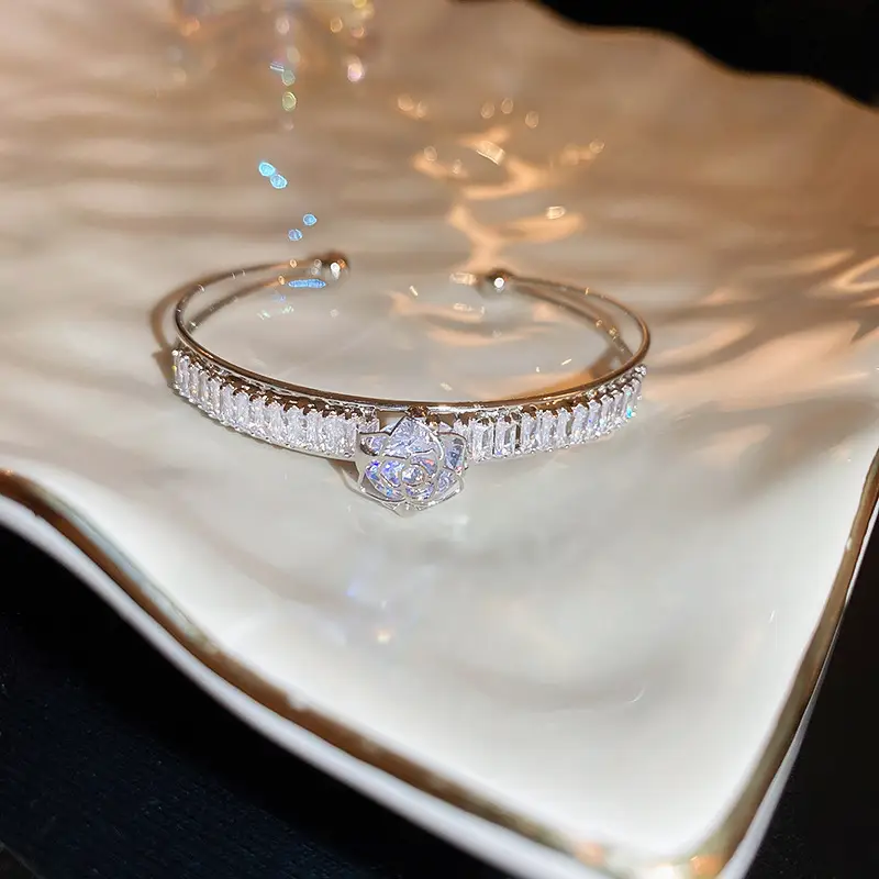 Rose Gold Zircon Bracelets Set of 5 for Women