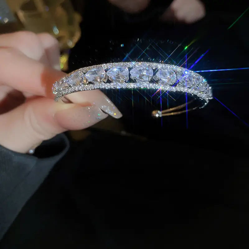 Rose Gold Zircon Bracelets Set of 5 for Women