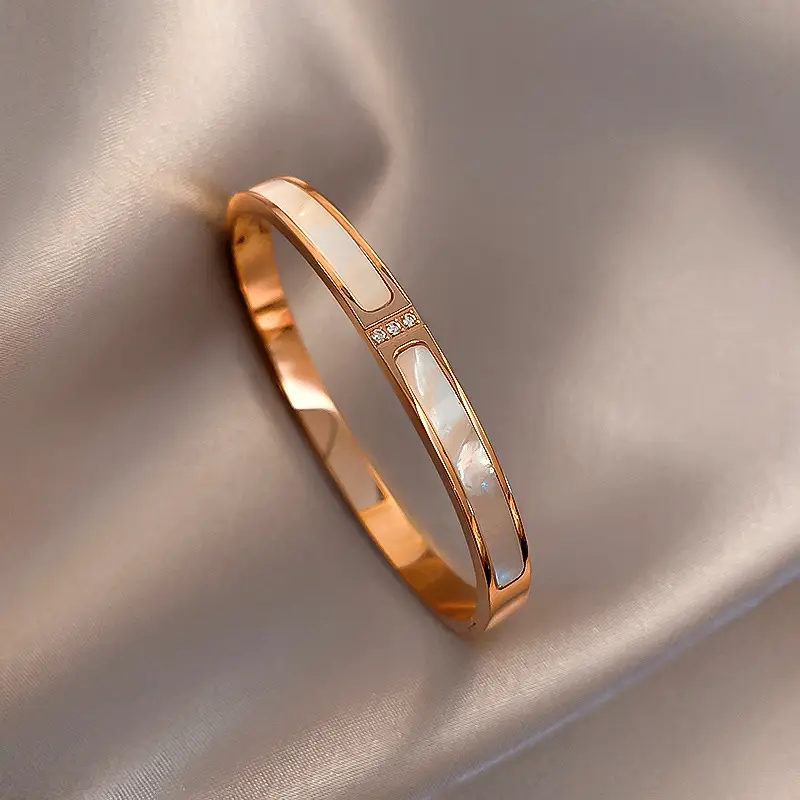 Rose Gold Zircon Bracelets Set of 5 for Women