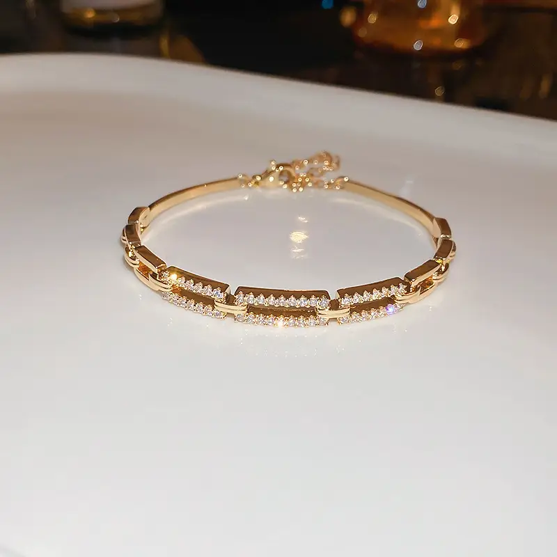 Rose Gold Zircon Bracelets Set of 5 for Women