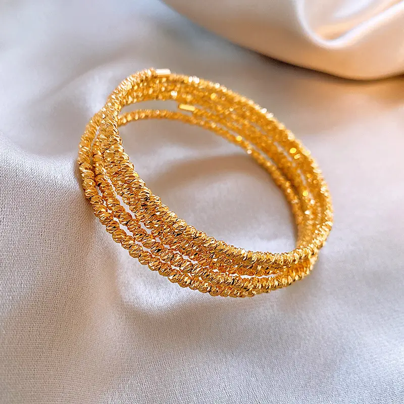 Rose Gold Zircon Bracelets Set for Women