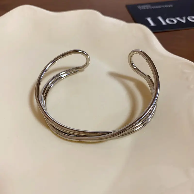 Rose Gold Zircon Bracelets Set for Women