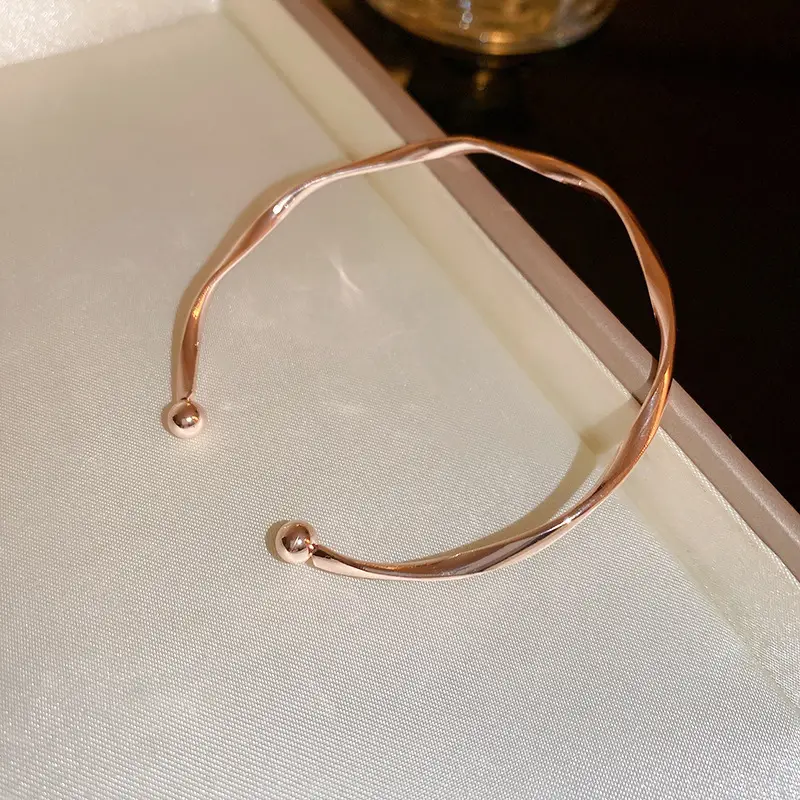 Rose Gold Zircon Bracelets Set for Women