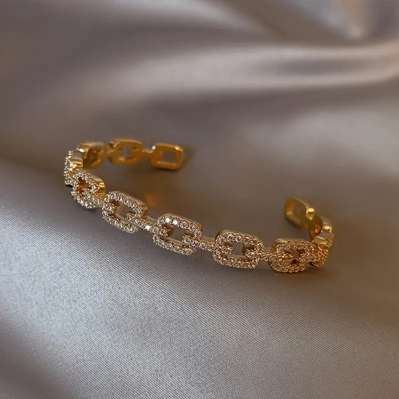 Rose Gold Zircon Bracelets Set for Women