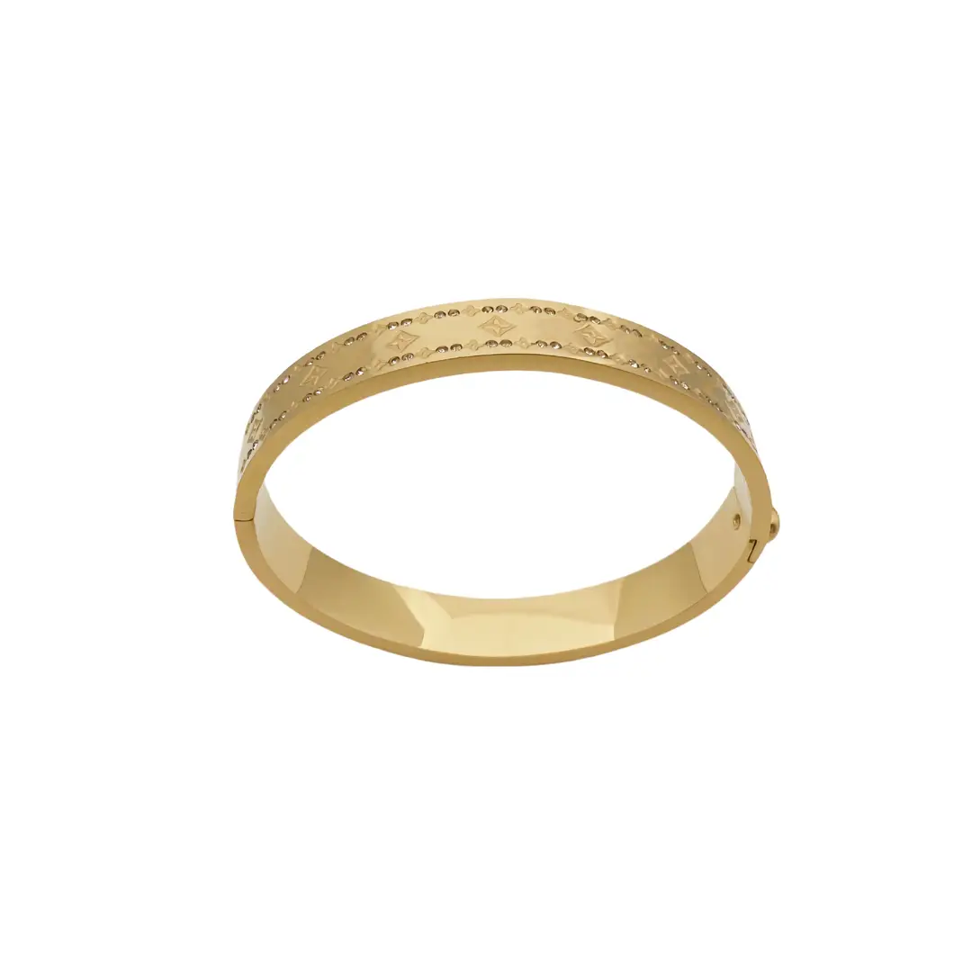 Triple Layered Floral Bracelet Gold Silver Rose Gold