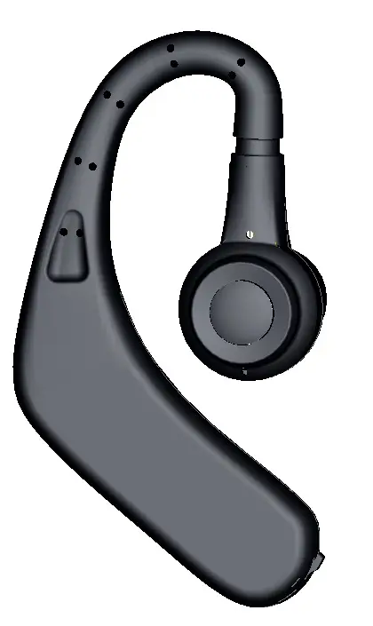 Wireless Headset with Battery & One-Touch Control Black