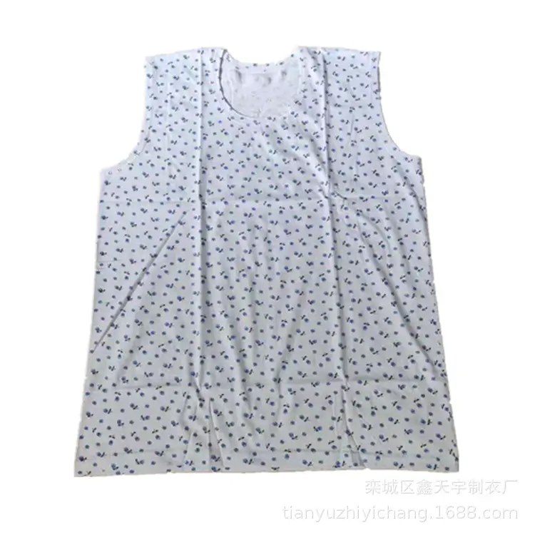 Cotton Floral Sleeveless Vest for Women Large Size