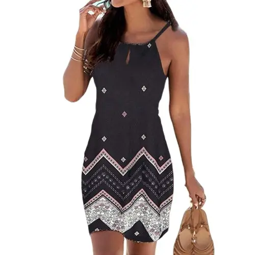 Women Summer Slim Sleeveless A-Line Skirt White