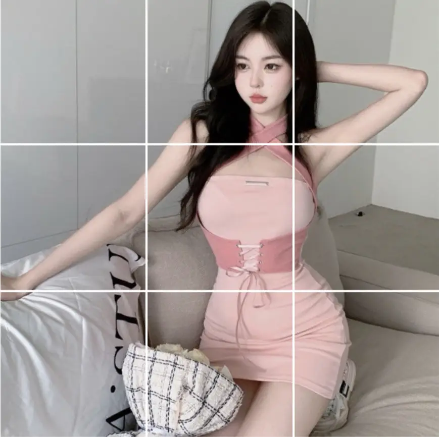 Women Off-Shoulder Strap Dress Pink Slim Fit