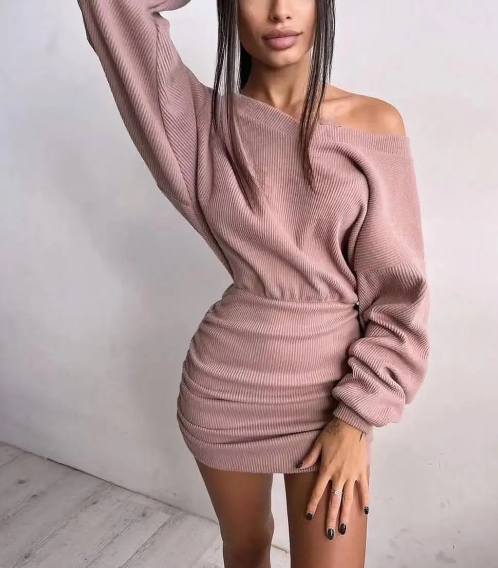 V-Neck Knitted Dress for Women Winter Pakistan