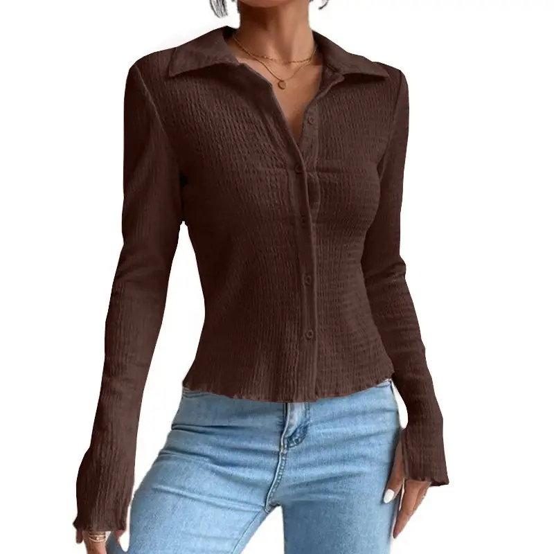Women Solid Stitched Cardigan Gray Winter T-Shirt