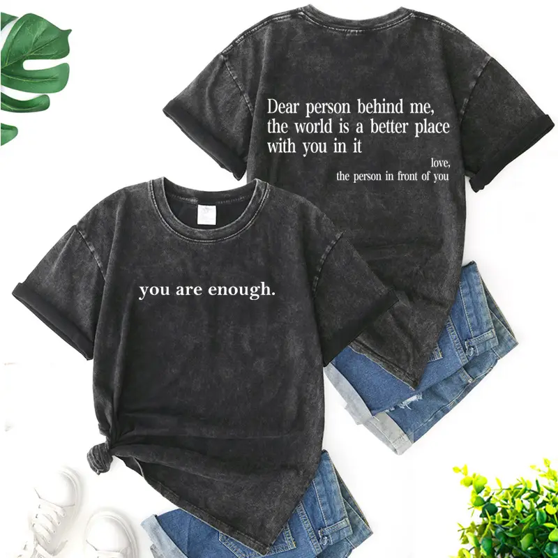 Women Dark Gray Printed Loose Fit Cotton T-Shirt Summer