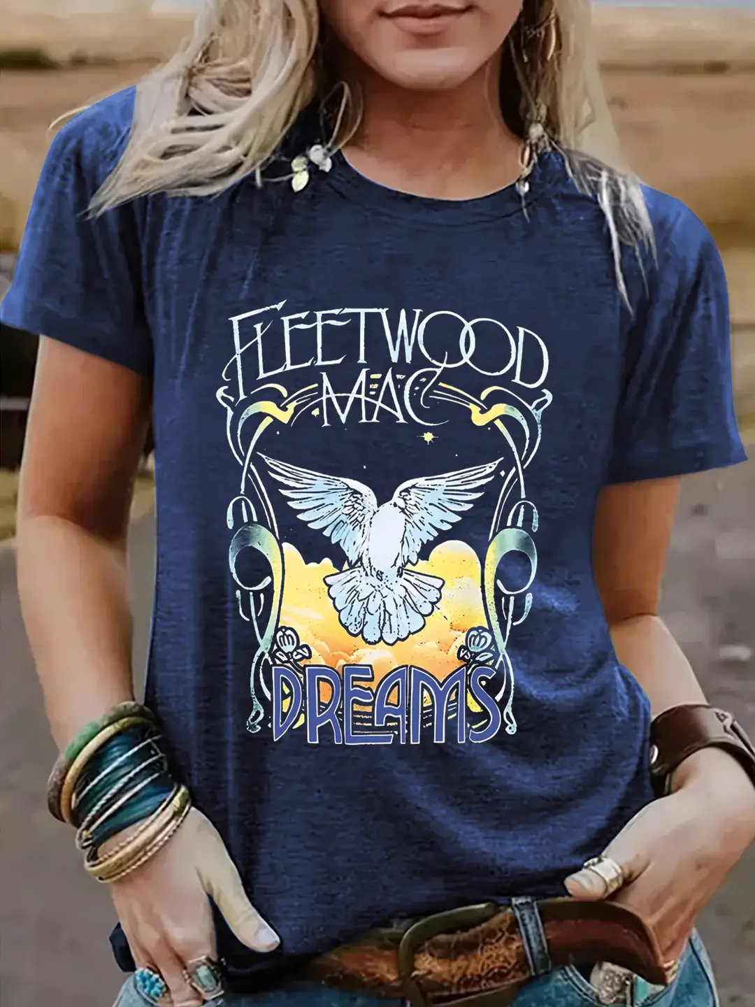 Women Fleetwood Mac Dreams T-Shirt Purple Short Sleeve Summer Fashion