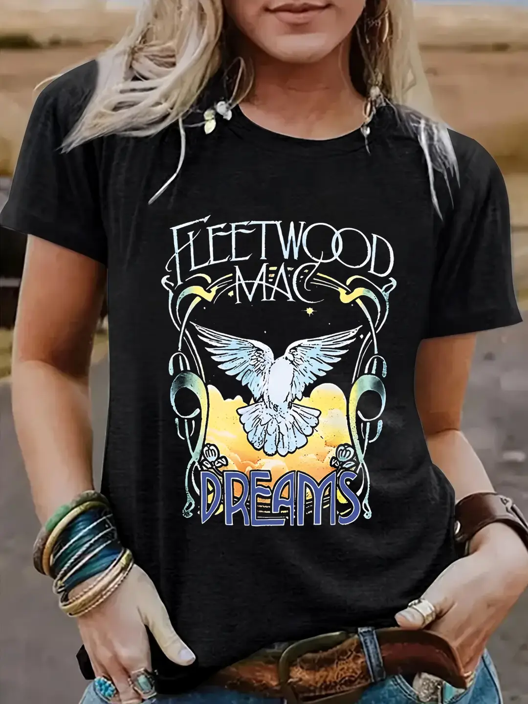 Women Fleetwood Mac Dreams T-Shirt Purple Short Sleeve Summer Fashion