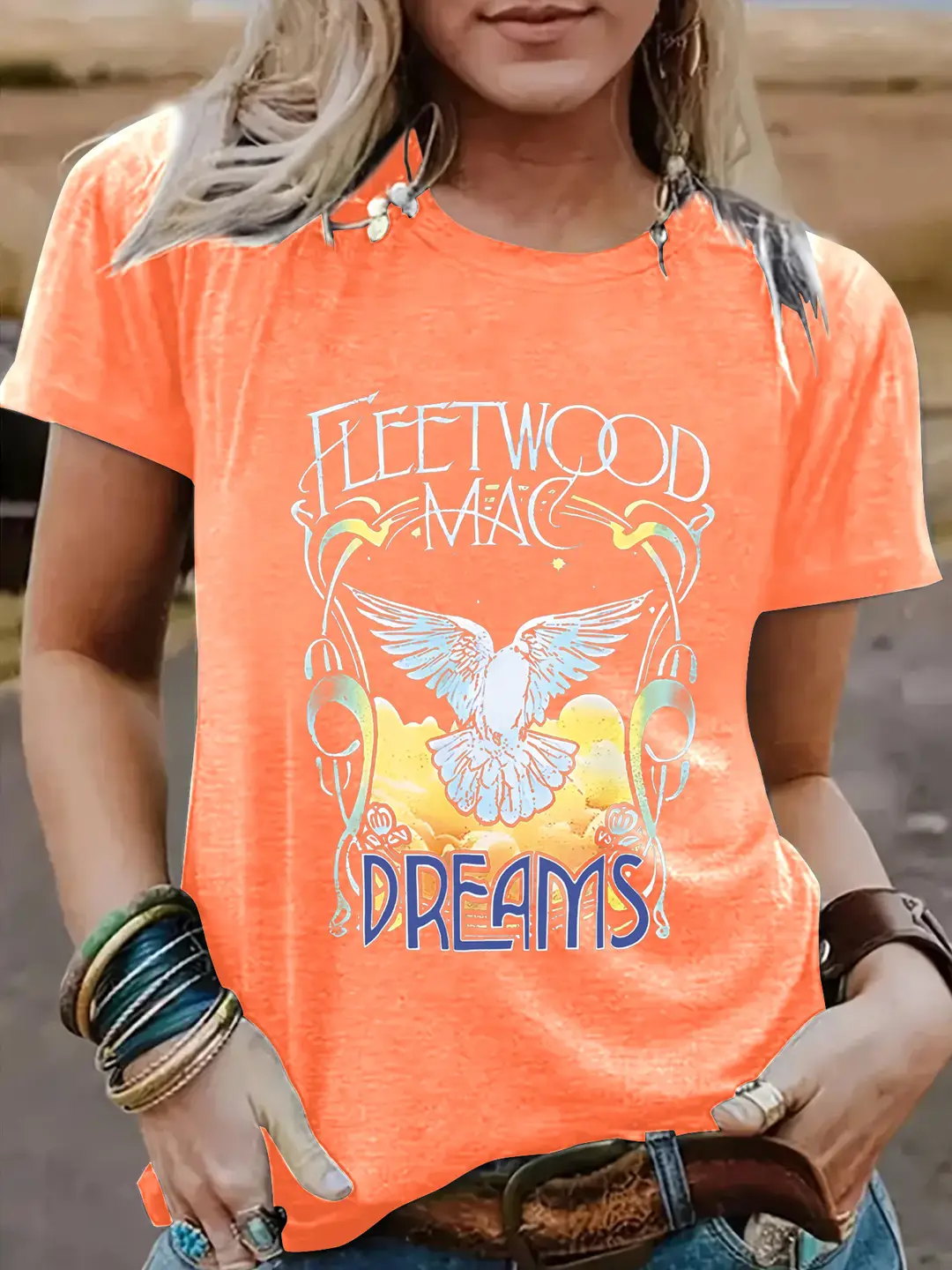 Women Fleetwood Mac Dreams T-Shirt Purple Short Sleeve Summer Fashion