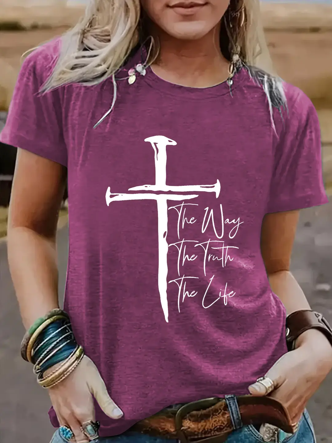 Women Black Cross T-Shirt Summer Casual Short Sleeve