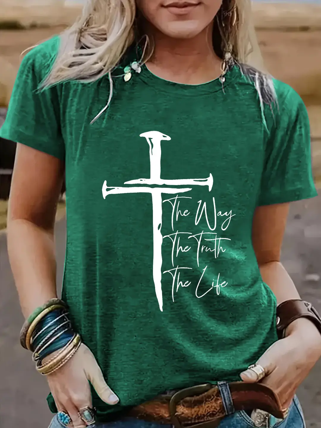 Women Black Cross T-Shirt Summer Casual Short Sleeve