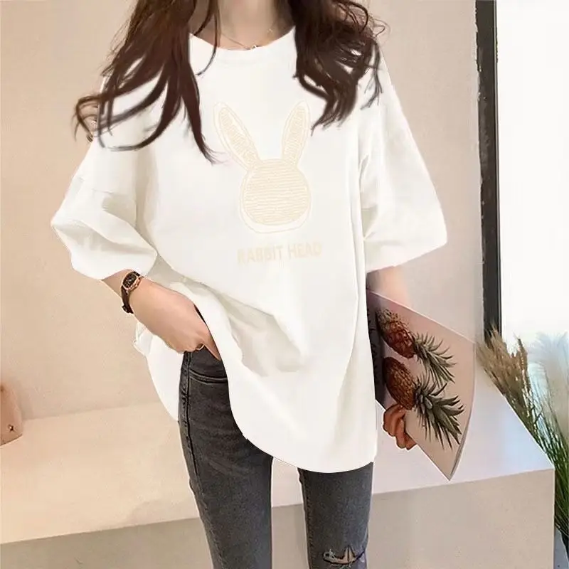 Women Loose Rabbit Head T-Shirt Plus Size Summer