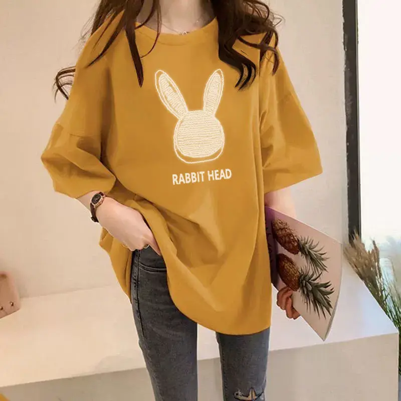 Women Loose Rabbit Head T-Shirt Plus Size Summer