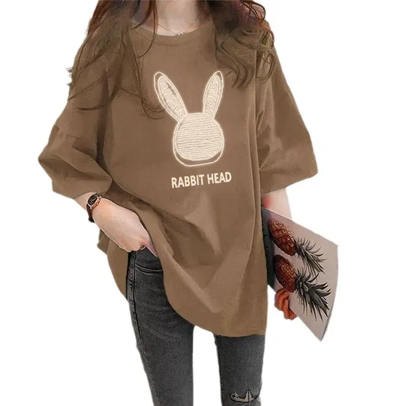 Women Loose Rabbit Head T-Shirt Plus Size Summer