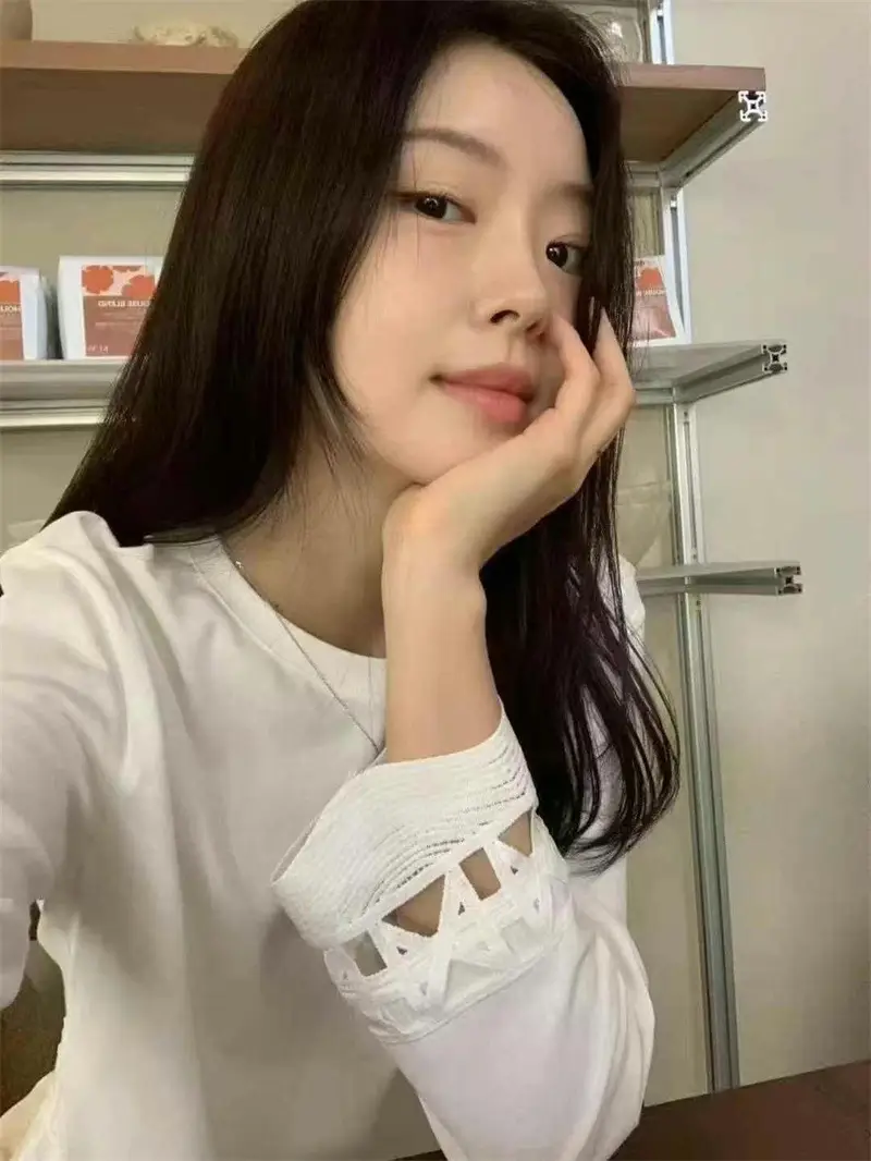 Women Long Sleeve Hollow Out T-Shirt White Loose Autumn