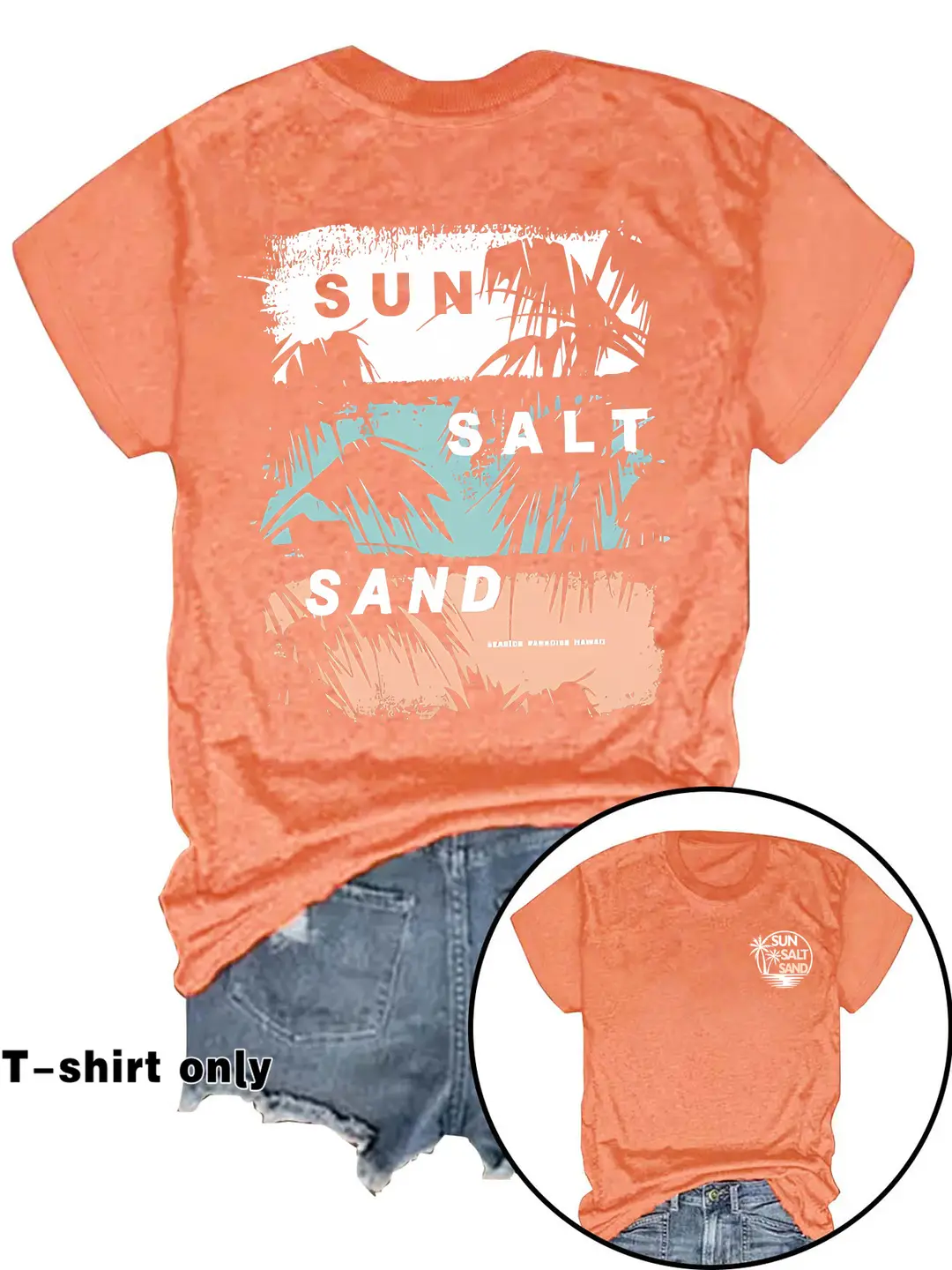 Women Graphic T-Shirt Sun Salt Sand Plus Size