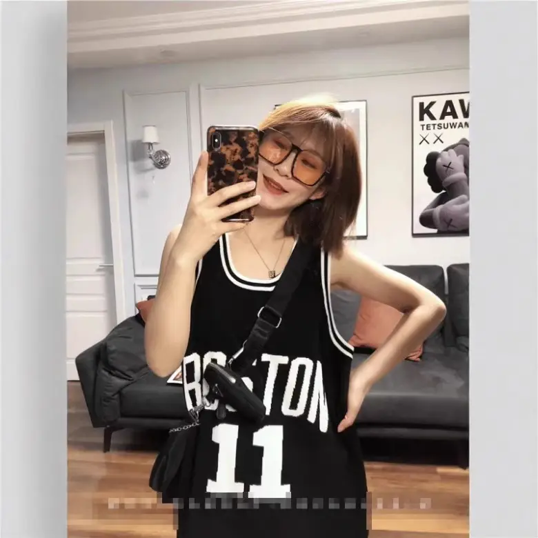 Women Sleeveless Basketball Vest White Loose Fit Summer Sports Wear