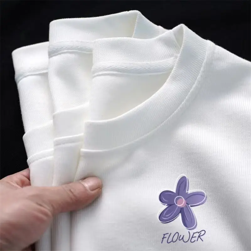 Women Cotton Half Sleeve T-Shirt White Heart Design