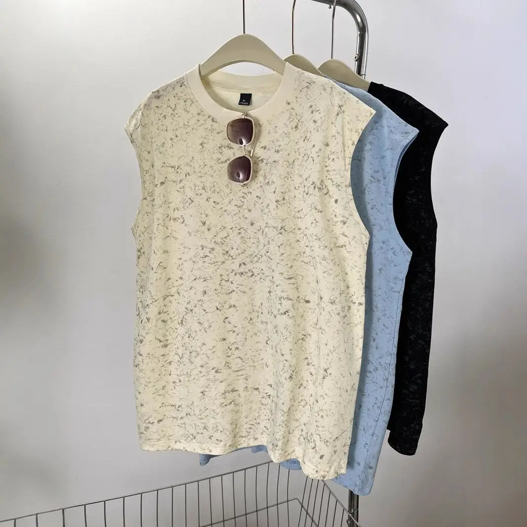 Women Sleeveless Tie-Dye Tank Top Summer Loose Fit
