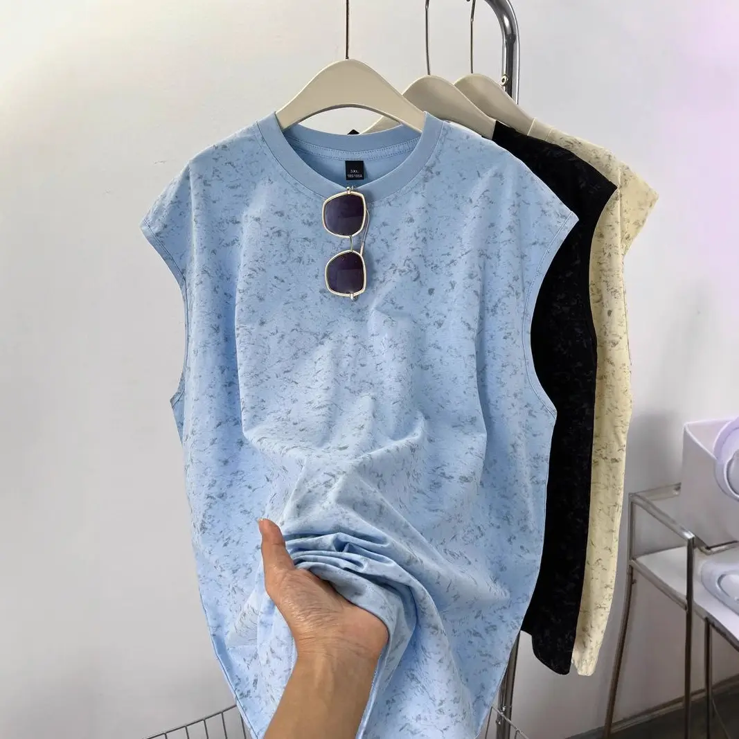 Women Sleeveless Tie-Dye Tank Top Summer Loose Fit