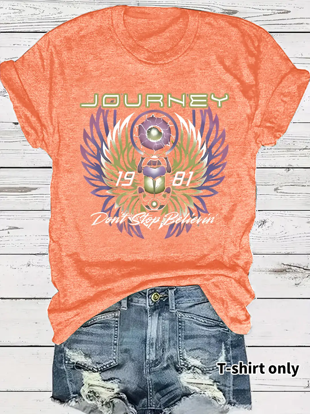 Women's Journey 1981 T-Shirt Dark Grey Short Sleeve