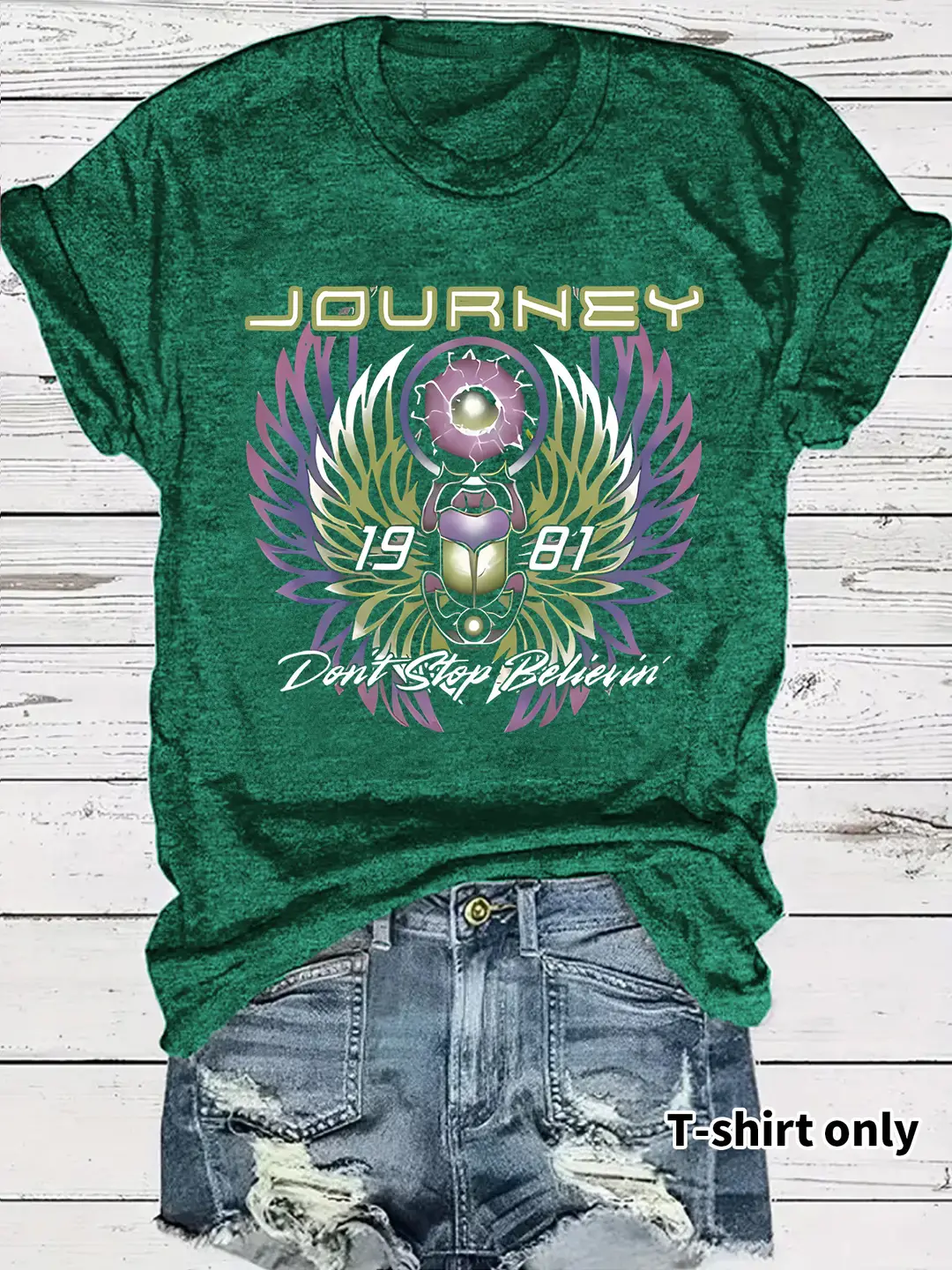 Women's Journey 1981 T-Shirt Dark Grey Short Sleeve